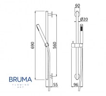 MEDIDAS KIT BARRA DUCHA 60cm BRUMA